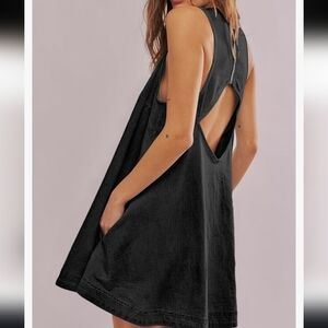 Denim Sleeveless Cutout Back Women’s Dress